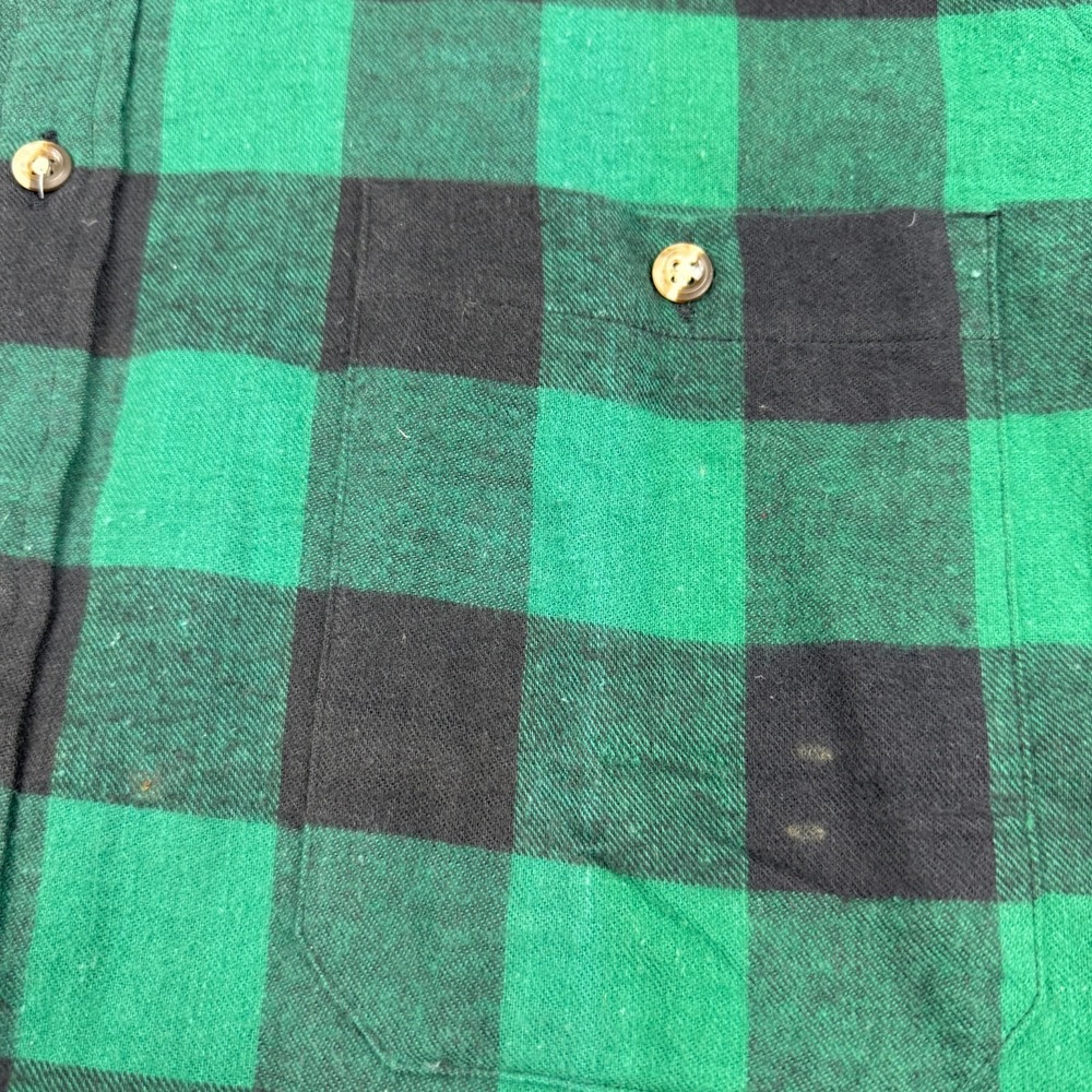 NWT VTG Brooks Brothers Green Black Buffalo Plaid Flannel Button Shirt Size M - Picture 3 of 11